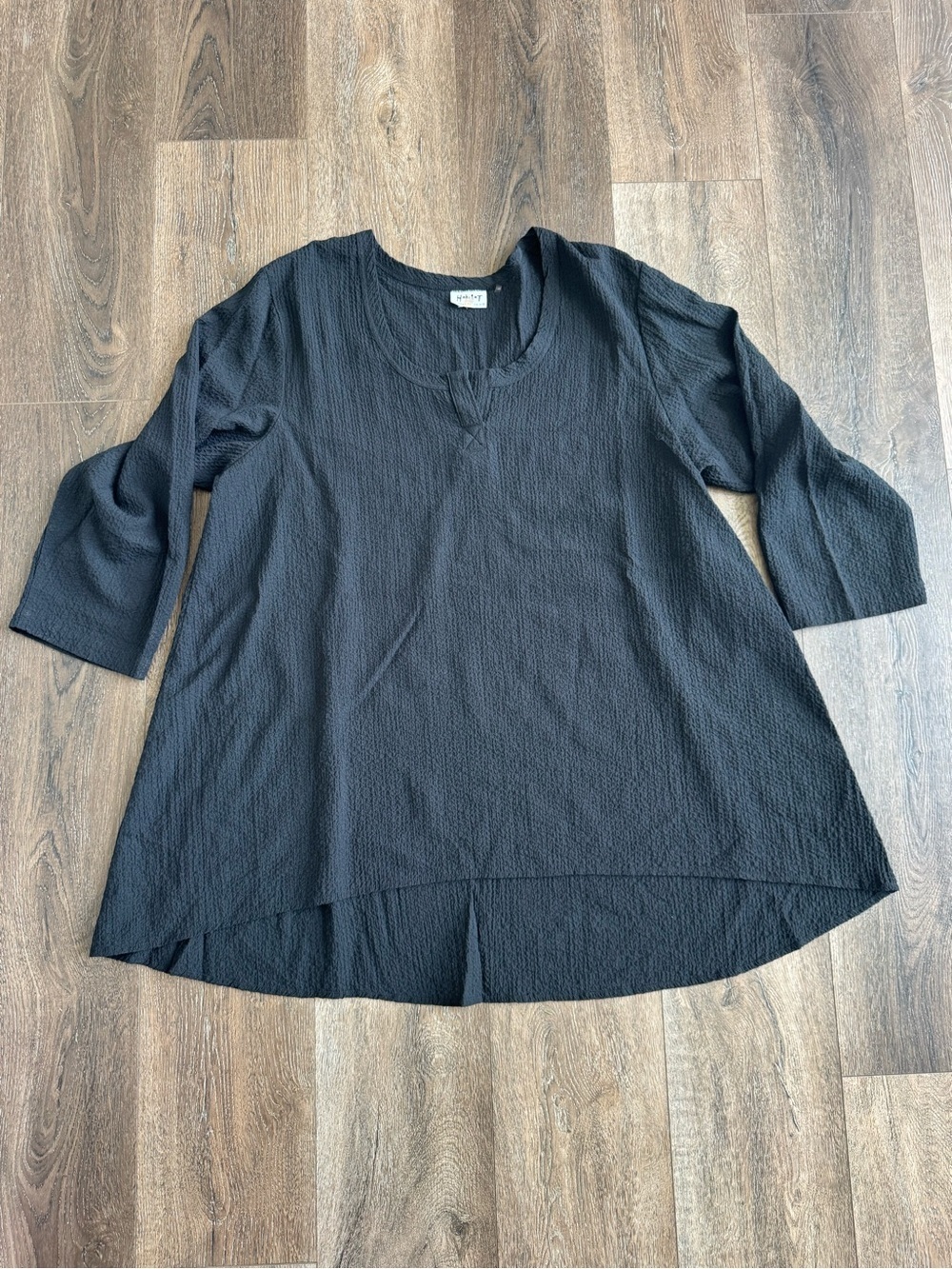 Habitat Black Textured 3/4 Sleeve Tunic